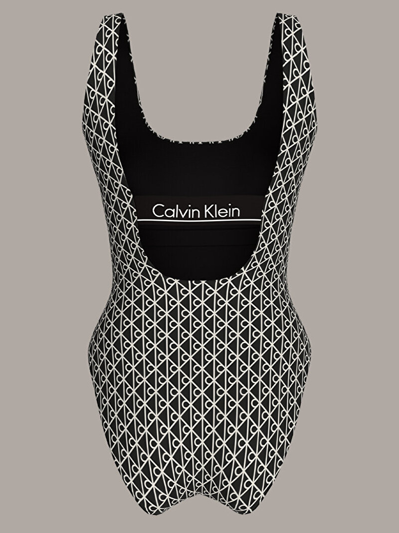 Calvin Klein Siyah Renkli Kadın Scoop Back Mayo