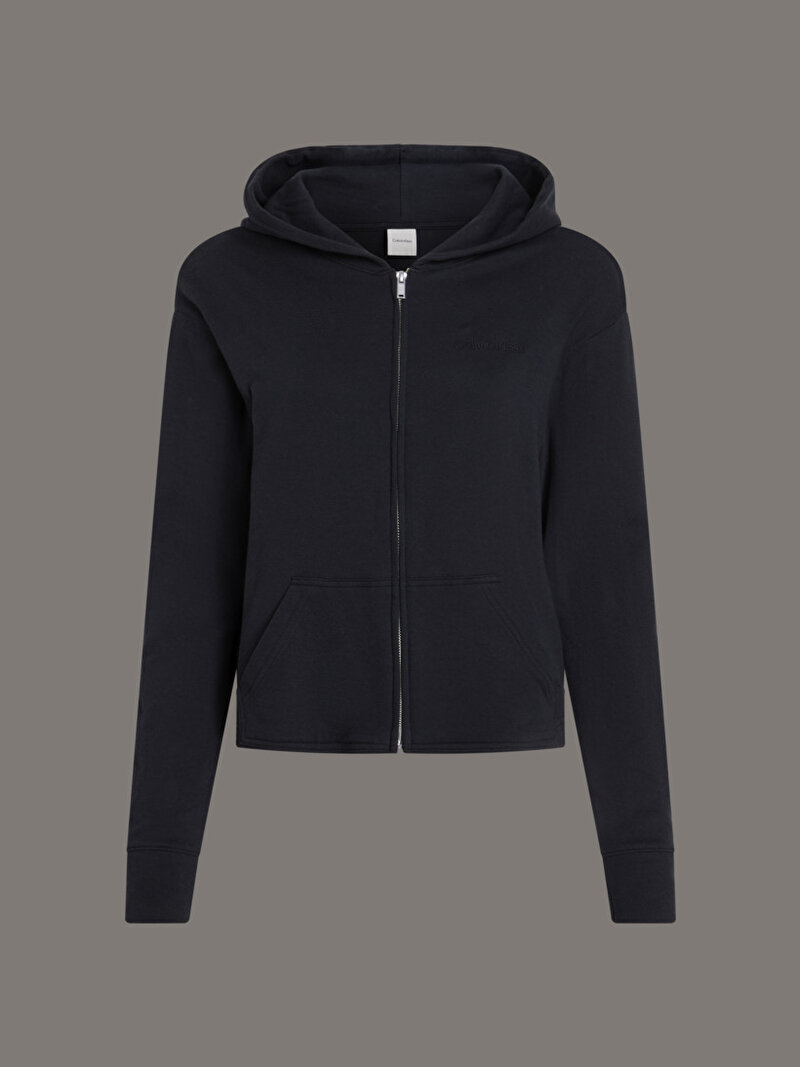 Calvin Klein Siyah Renkli Kadın Full Zip Hoodie