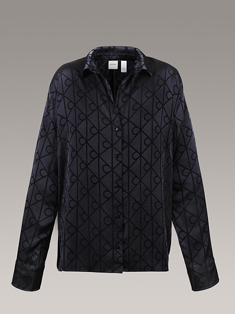 Calvin Klein Siyah Renkli Kadın Relaxed Pijama Üstü