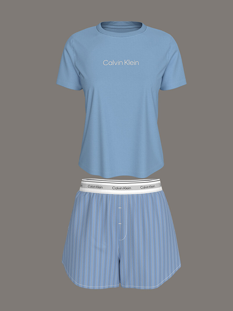 Calvin Klein Mavi Renkli Kadın Pijama Set