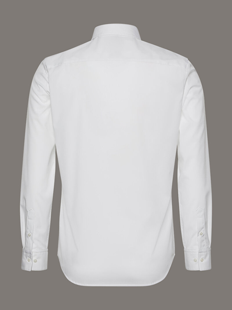 Calvin Klein Beyaz Renkli Erkek Solid Supima Gömlek