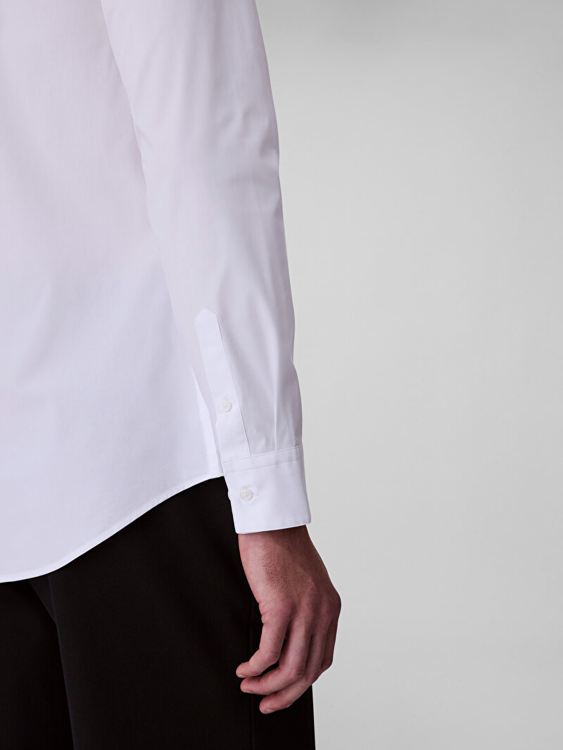 Calvin Klein Beyaz Renkli Erkek Solid Supima Gömlek
