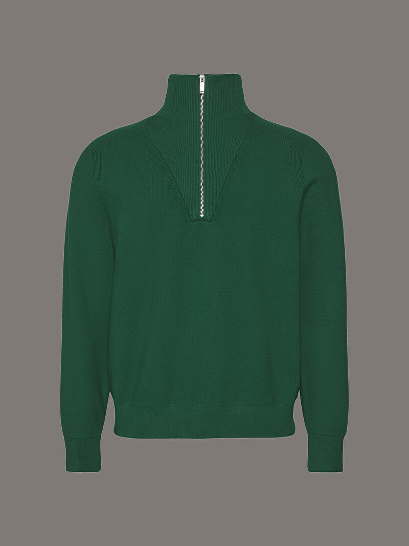 Calvin Klein Yeşil Renkli Erkek Snowy Tech Kazak