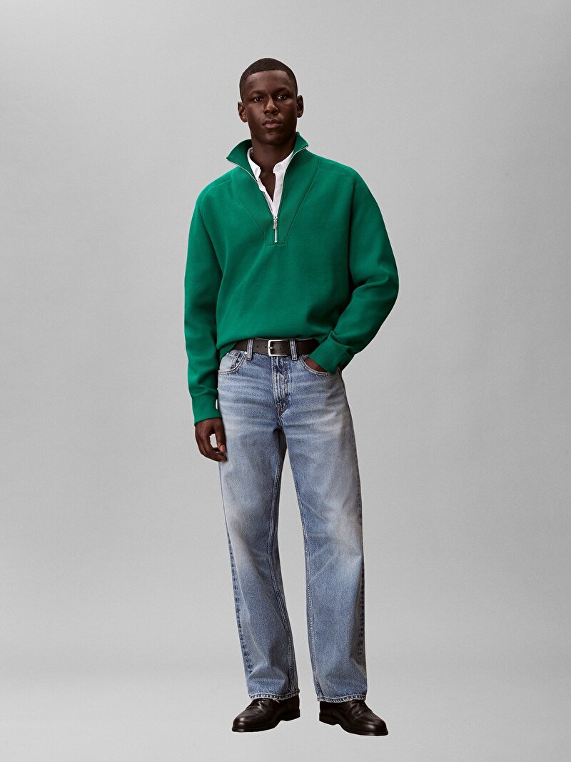 Calvin Klein Yeşil Renkli Erkek Snowy Tech Kazak