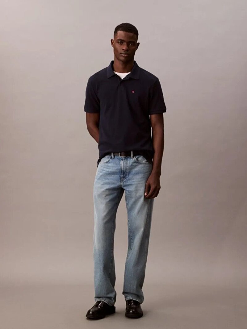 Calvin Klein Lacivert Renkli Erkek Monogram Pique Polo T-shirt