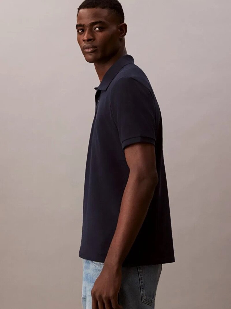 Calvin Klein Lacivert Renkli Erkek Monogram Pique Polo T-shirt
