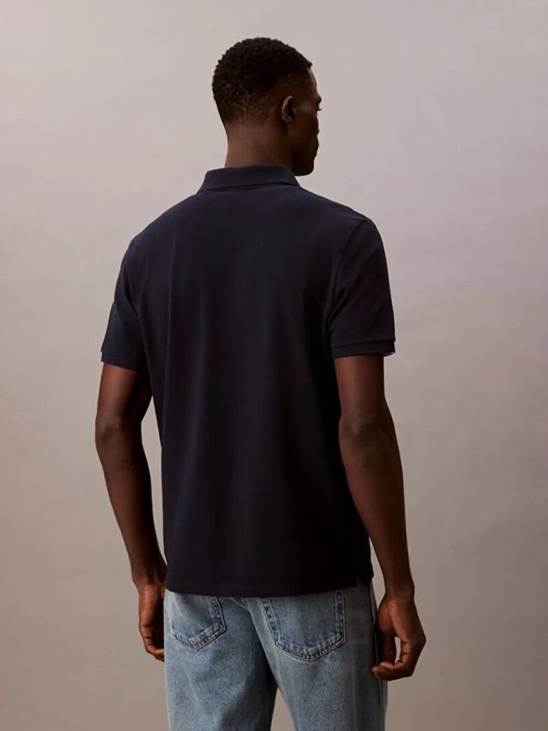 Calvin Klein Lacivert Renkli Erkek Monogram Pique Polo T-shirt