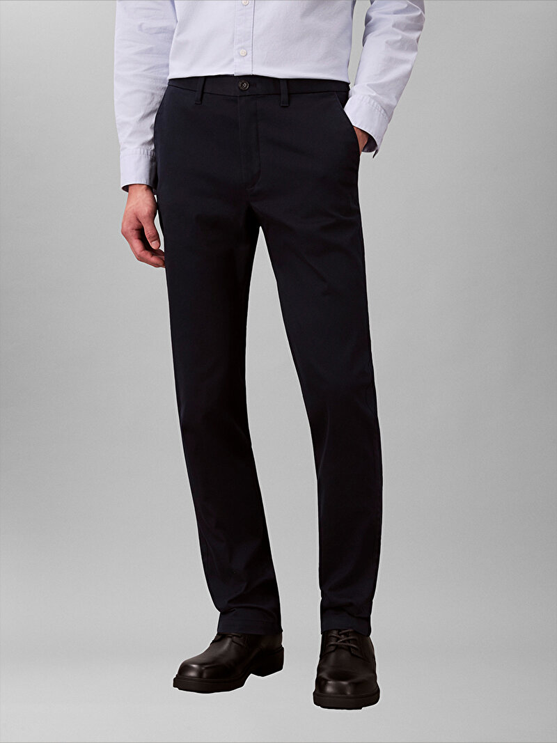 Calvin Klein Lacivert Renkli Erkek Slim Cotton Stretch Pantolon