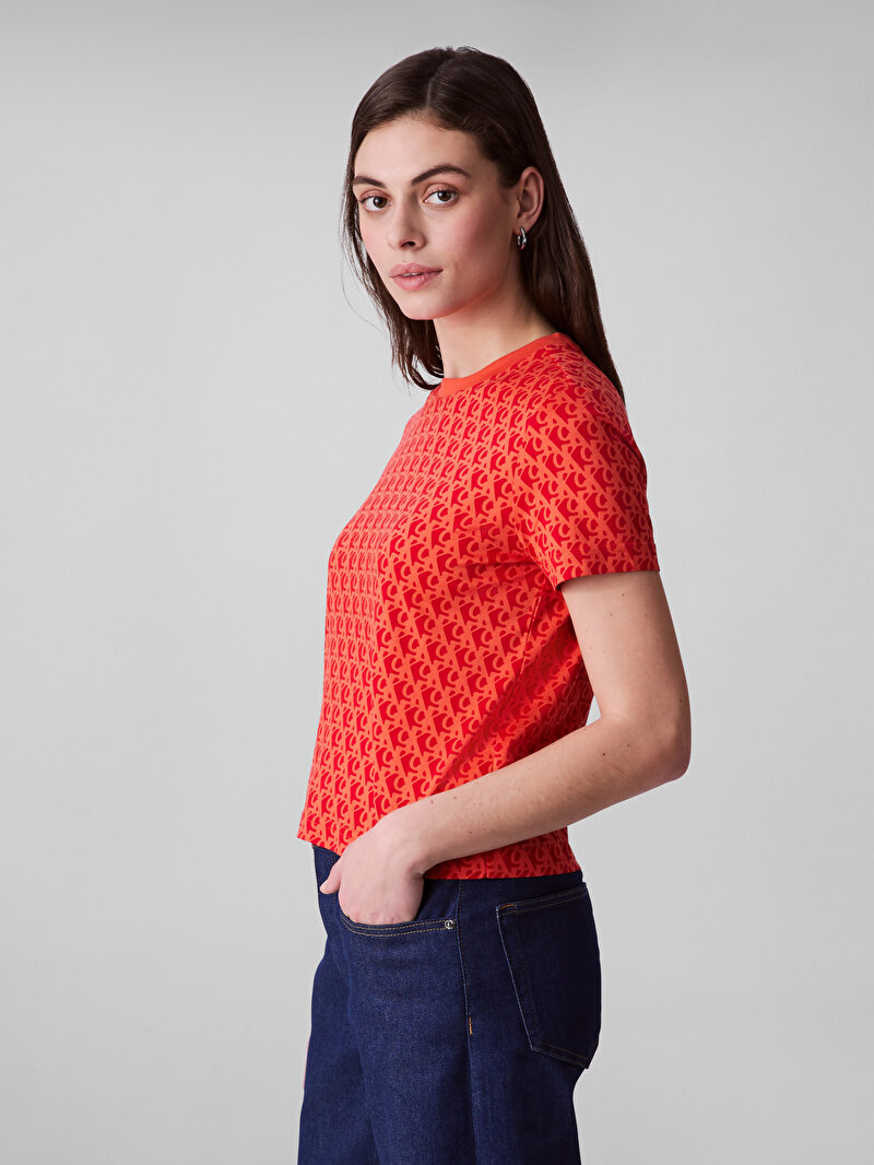Calvin Klein Turuncu Renkli Kadın Classic T-shirt