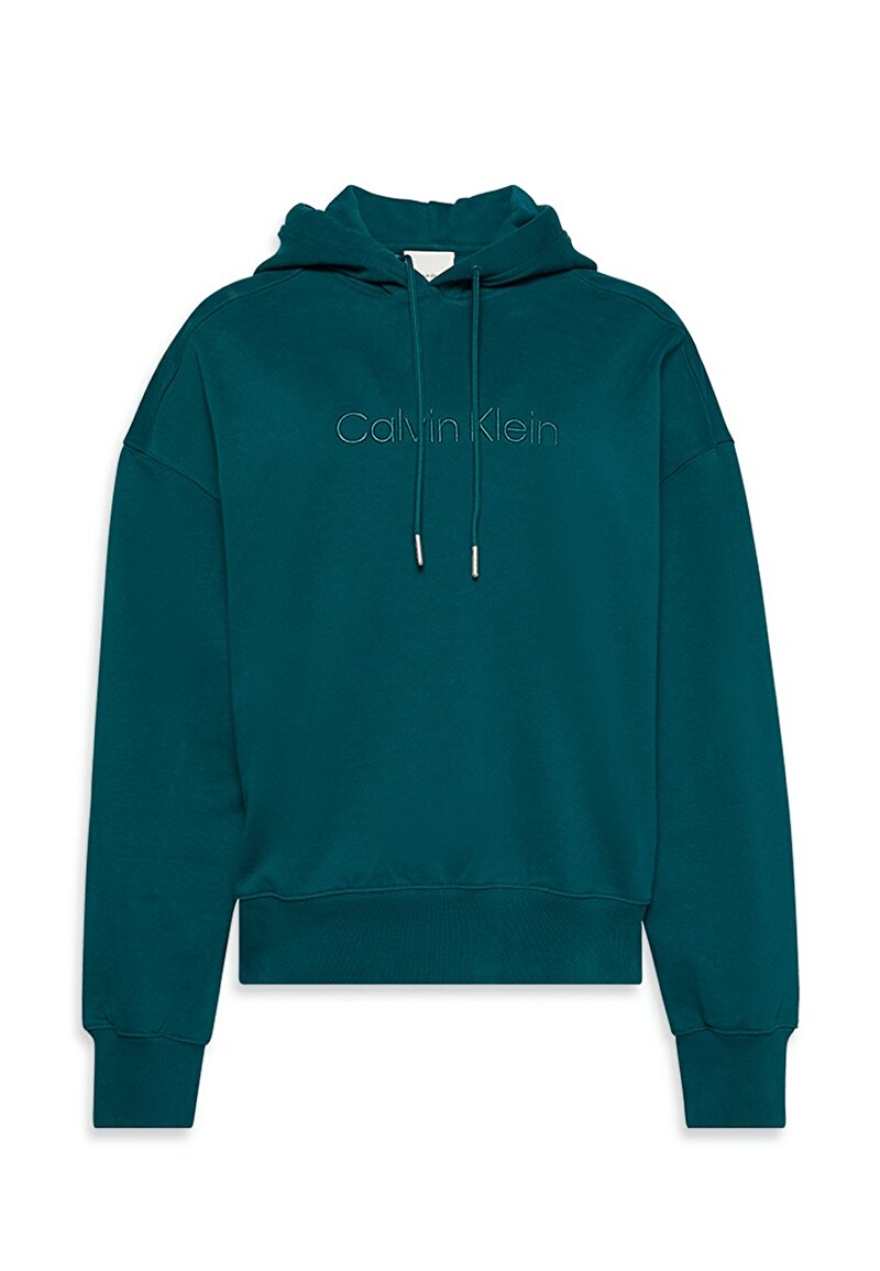 Calvin Klein Mavi Renkli Kadın Logo Embroidered Sweatshirt