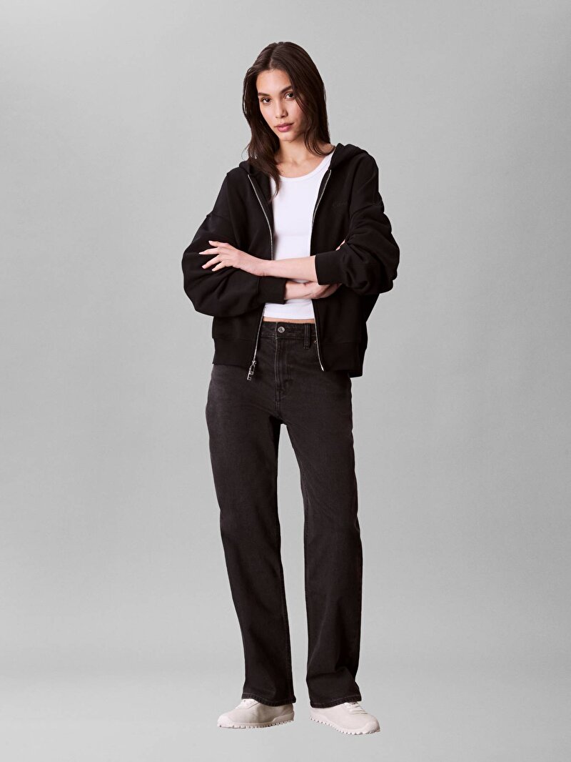 Calvin Klein Siyah Renkli Kadın Logo Sweatshirt