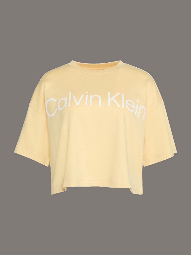 Calvin Klein Sarı Renkli Kadın Boxy Logo Graphic T-shirt