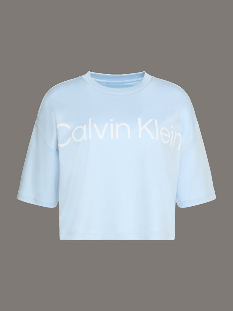 Calvin Klein Mavi Renkli Kadın Boxy Logo Graphic T-shirt
