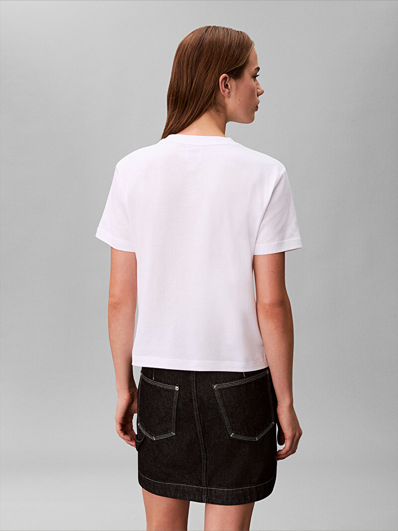 Calvin Klein Beyaz Renkli Kadın Classic 20s T-shirt