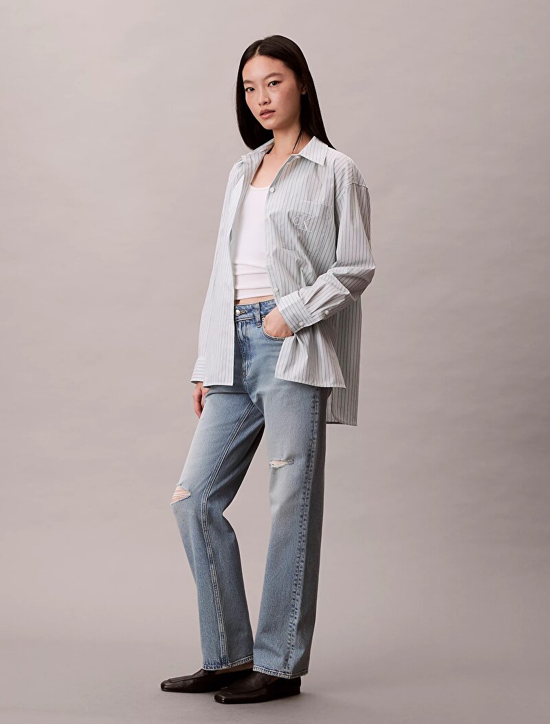 Calvin Klein Mavi Renkli Kadın Perfect Button Gömlek