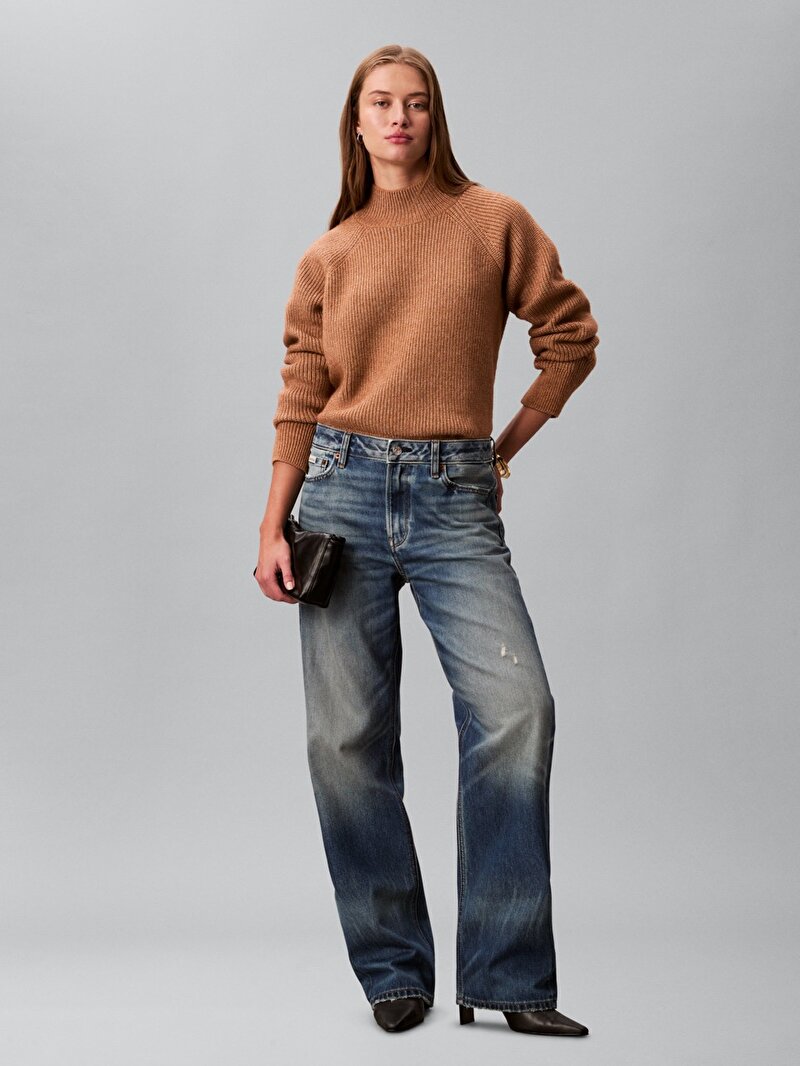 Calvin Klein Bej Renkli Kadın Woolen Stitch Kazak