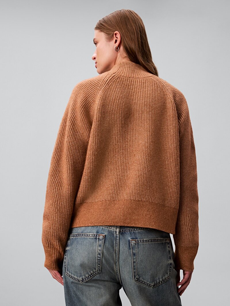 Calvin Klein Bej Renkli Kadın Woolen Stitch Kazak