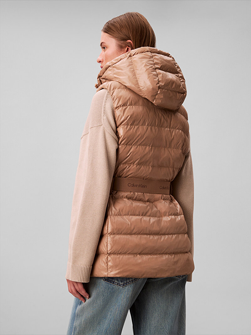 Calvin Klein Bej Renkli Kadın Belted Lightweight Yelek