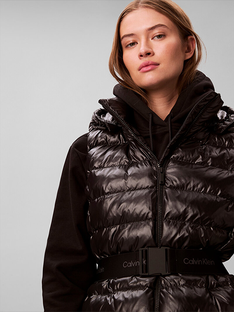 Calvin Klein Siyah Renkli Kadın Belted Lightweight Yelek