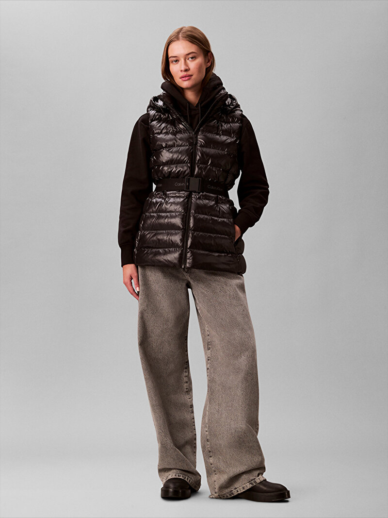 Calvin Klein Siyah Renkli Kadın Belted Lightweight Yelek