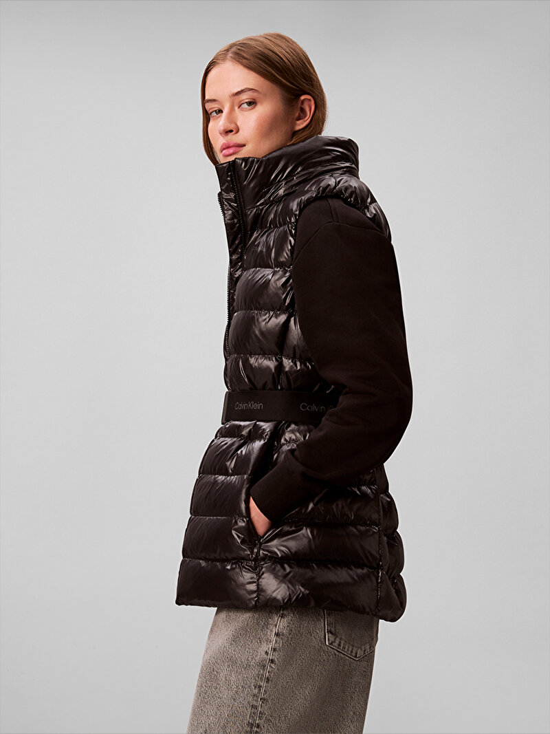 Calvin Klein Siyah Renkli Kadın Belted Lightweight Yelek