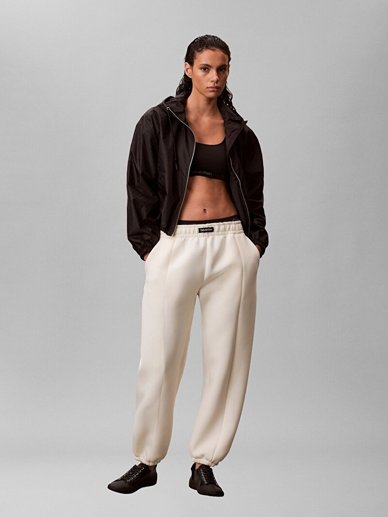Calvin Klein Beyaz Renkli Kadın Relaxed Scuba Jogger Eşofman Altı