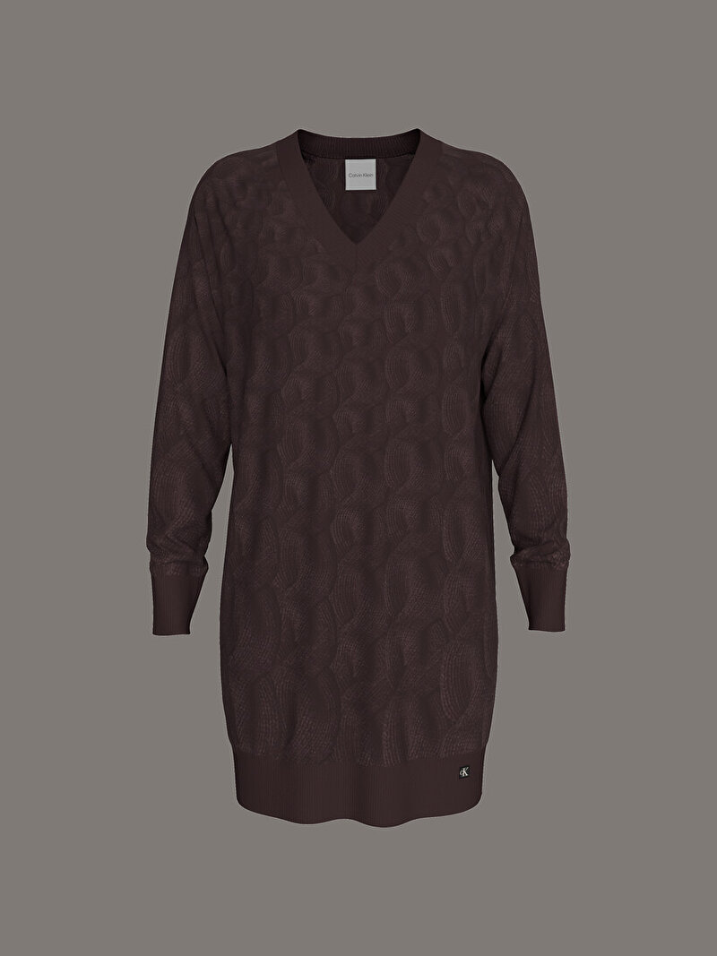 Calvin Klein Kırmızı Renkli Kadın Cotton Cable Elbise