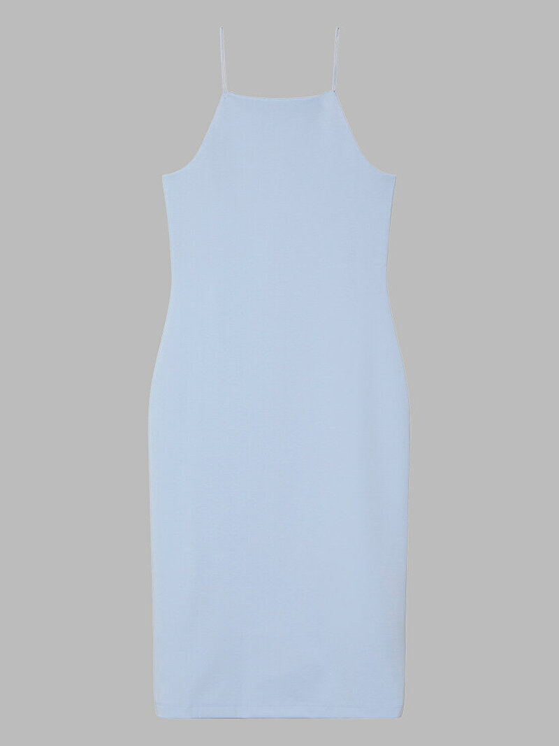 Calvin Klein Mavi Renkli Kadın Ponte Monogram Elbise