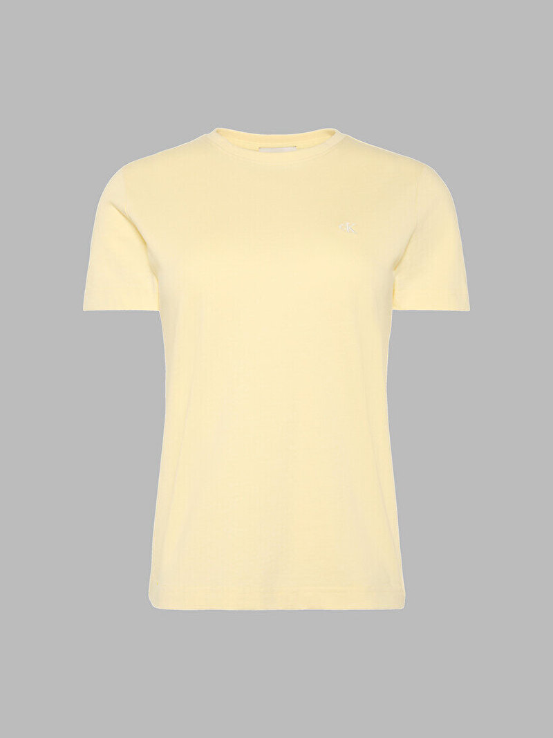 Calvin Klein Sarı Renkli Kadın Monogram Crew T-shirt