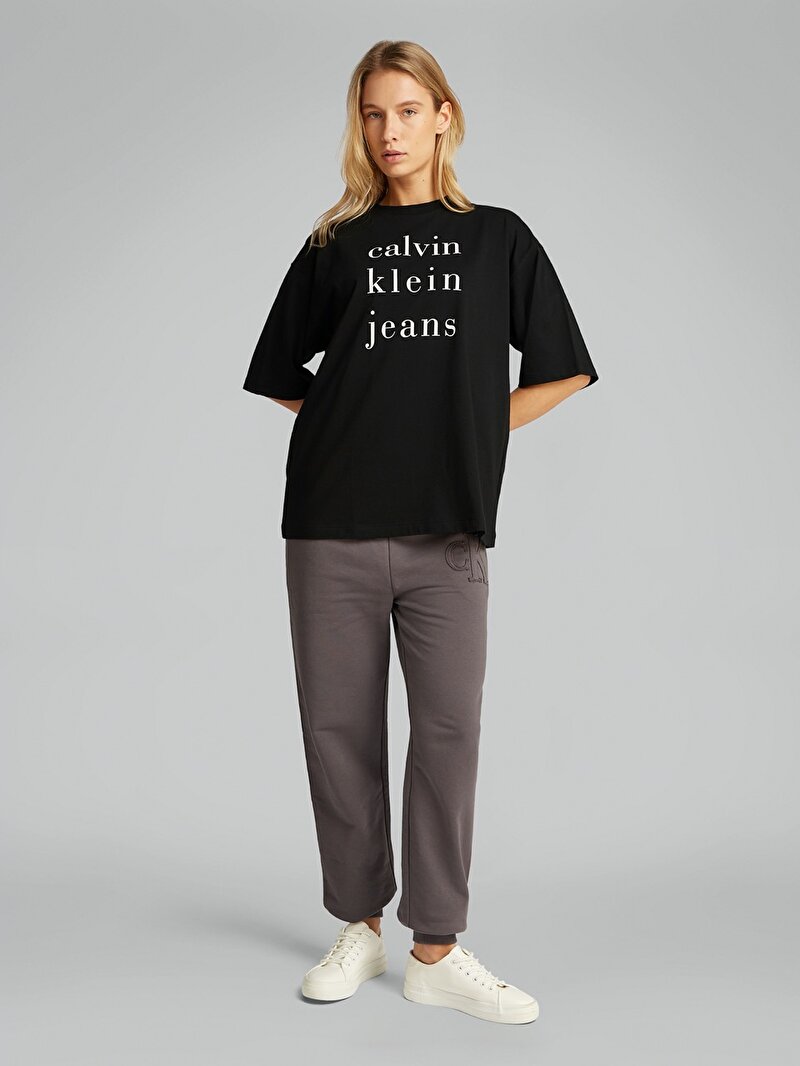 Calvin Klein Siyah Renkli Kadın CKJ Logo T-shirt