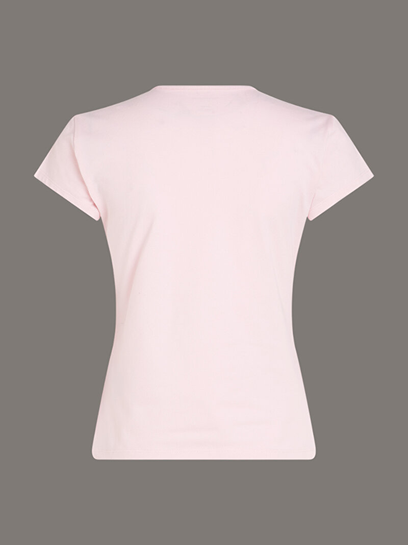 Calvin Klein Pembe Renkli Kadın Slim Script T-shirt