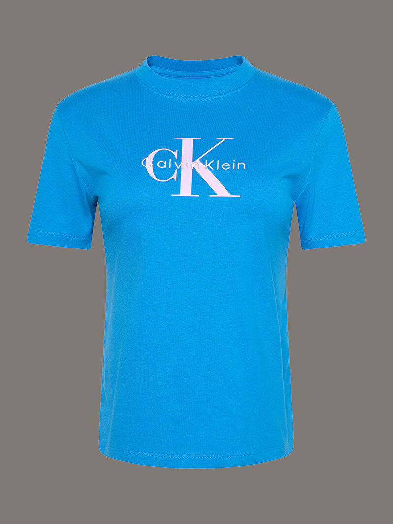 Calvin Klein Mavi Renkli Kadın Hero Classic Mono T-shirt