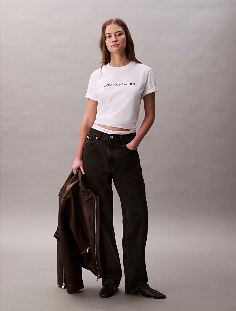 Calvin Klein Siyah Renkli Kadın 90s Loose CK Essential Jean Pantolon