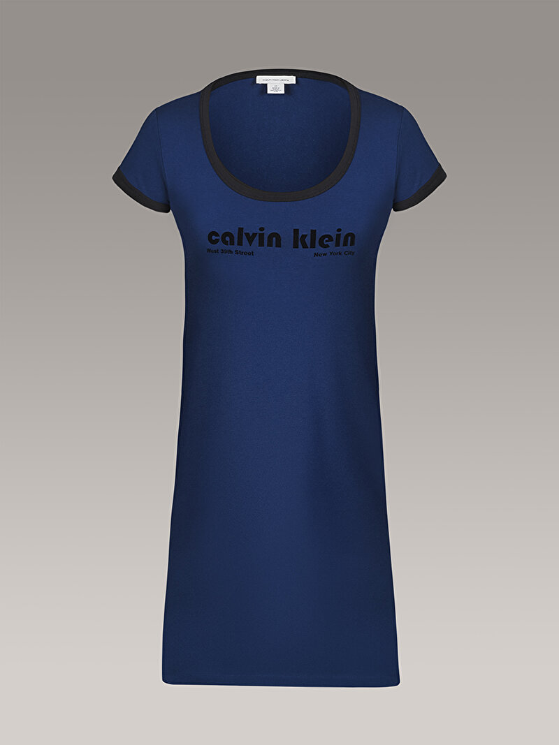 Calvin Klein Lacivert Renkli Kadın Pima Graphic Elbise