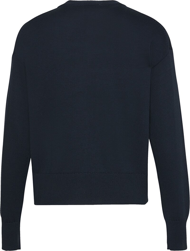 Calvin Klein Lacivert Renkli Kadın Cotton Graphic Kazak