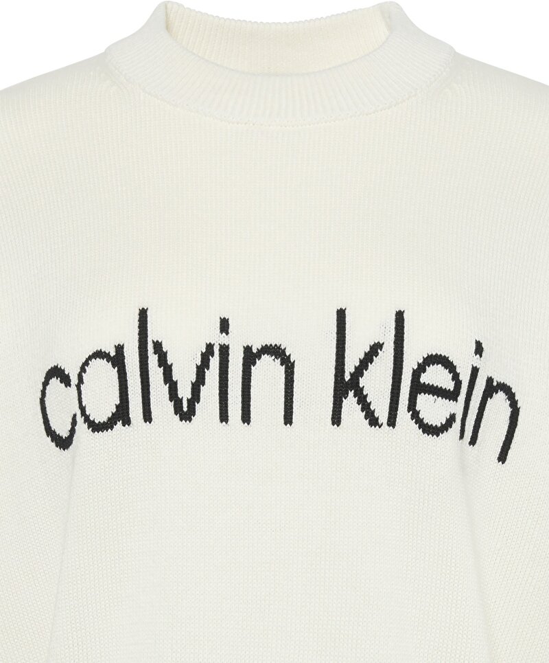 Calvin Klein Beyaz Renkli Kadın Cotton Graphic Kazak