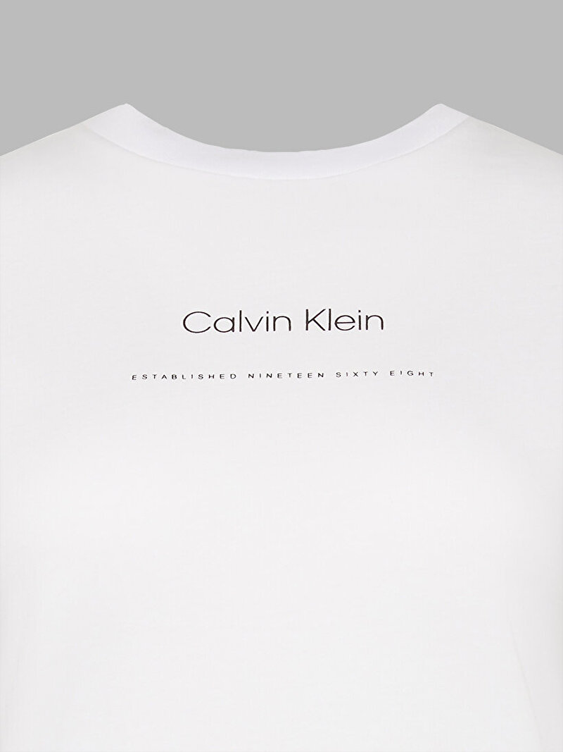 Calvin Klein Beyaz Renkli Kadın Multi Logo T-shirt