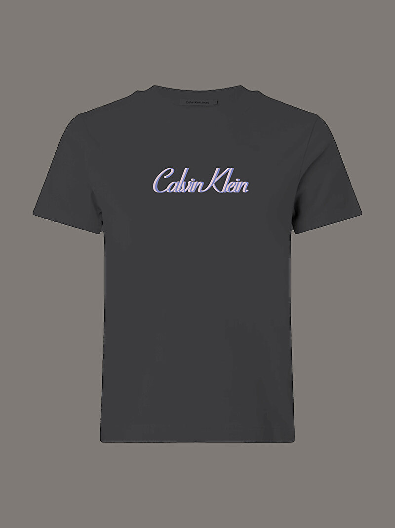 Calvin Klein Siyah Renkli Kadın 20s Classic Logo T-shirt