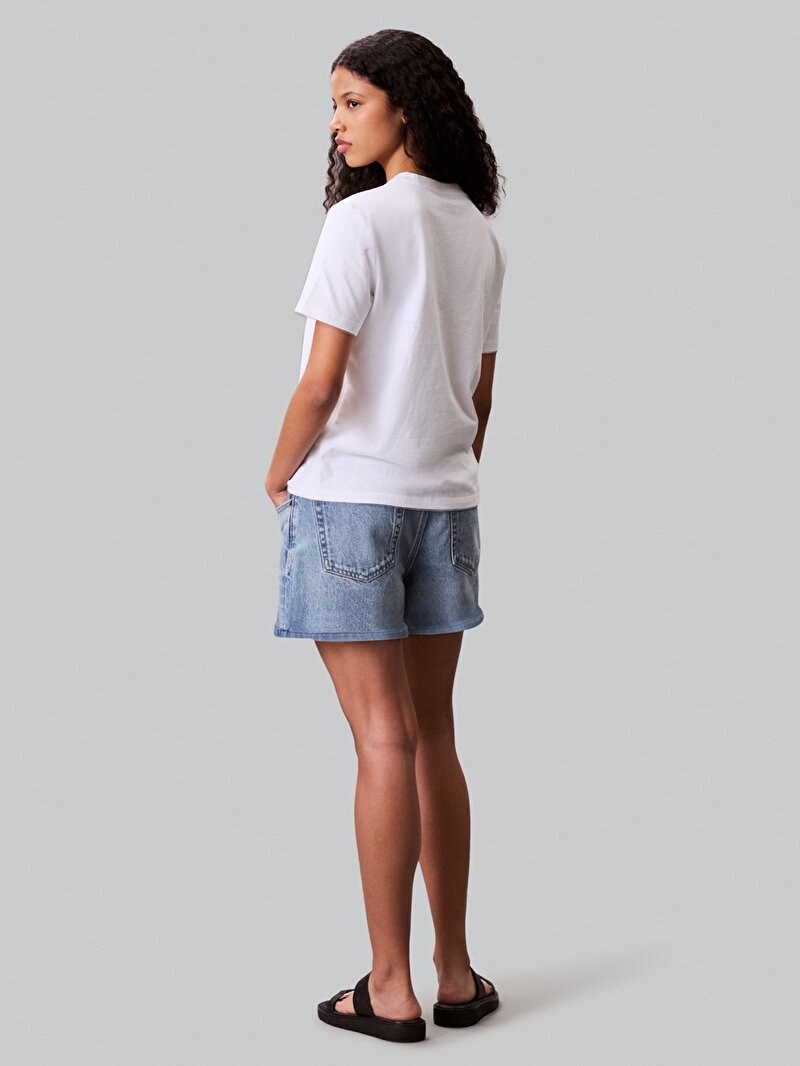 Calvin Klein Beyaz Renkli Kadın 2'li Paket Logo T-shirt