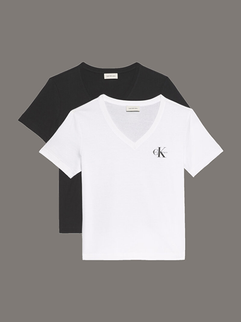 Calvin Klein Çok renkli Renkli Kadın 2'li Paket Monologo T-shirt