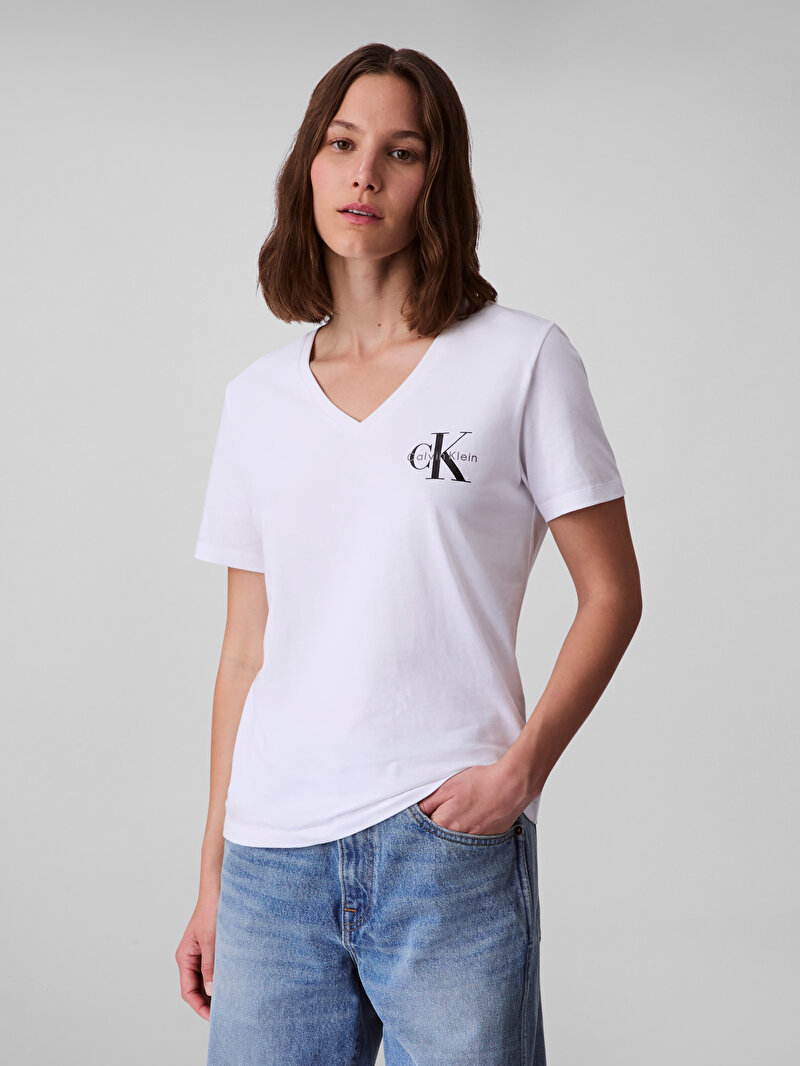 Calvin Klein Beyaz Renkli Kadın 2'li Paket T-shirt