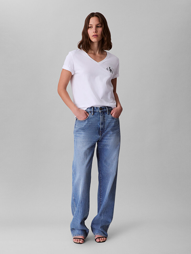 Calvin Klein Beyaz Renkli Kadın 2'li Paket T-shirt