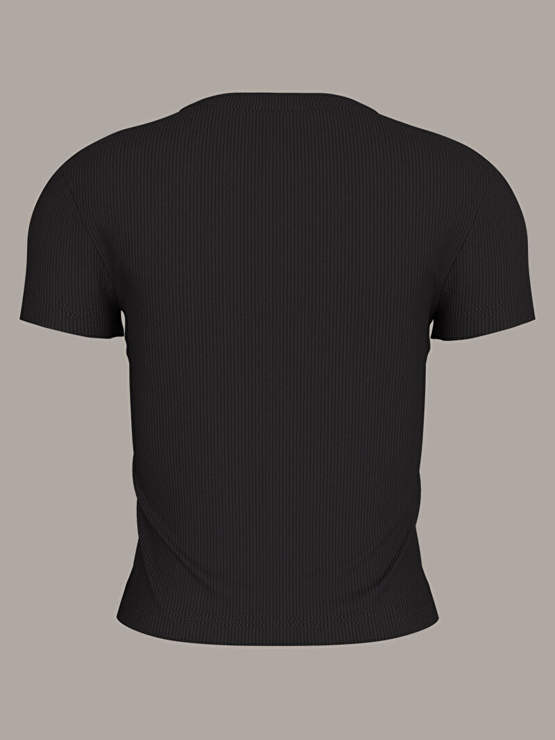 Calvin Klein Siyah Renkli Kadın Woven Label T-shirt