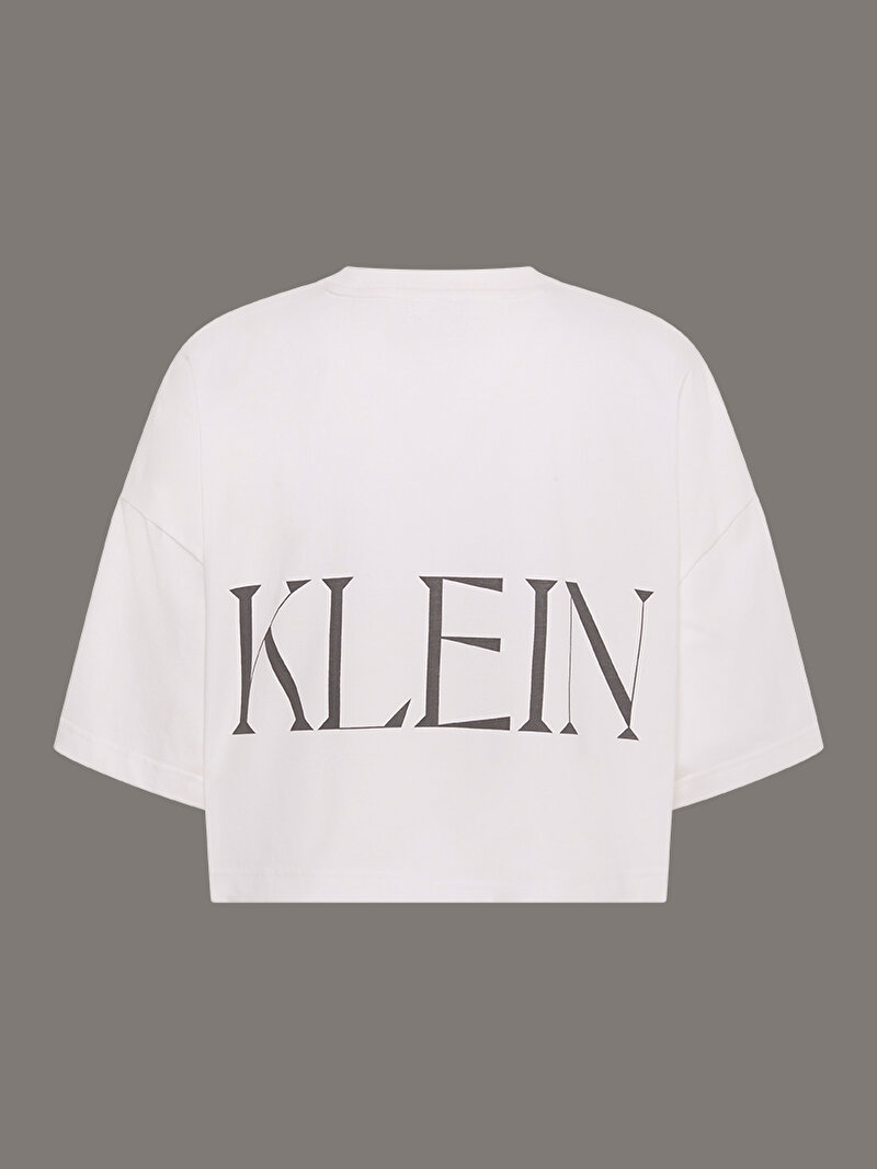 Calvin Klein Beyaz Renkli Kadın Calvin Klein Crop T-shirt