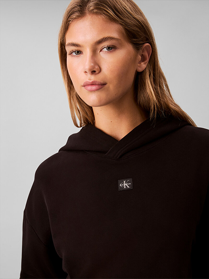 Calvin Klein Siyah Renkli Kadın Woven Label French Sweatshirt