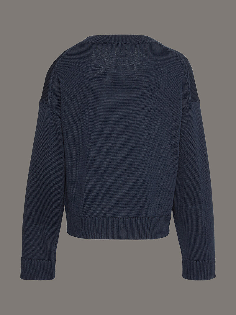 Calvin Klein Lacivert Renkli Kadın Long Sleeve Smooth Kazak