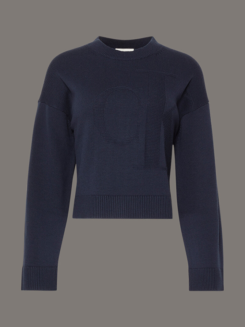 Calvin Klein Lacivert Renkli Kadın Long Sleeve Smooth Kazak