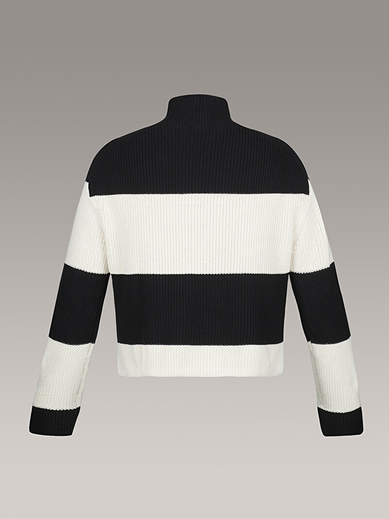 Calvin Klein Siyah Renkli Kadın Chunky Loose High Kazak