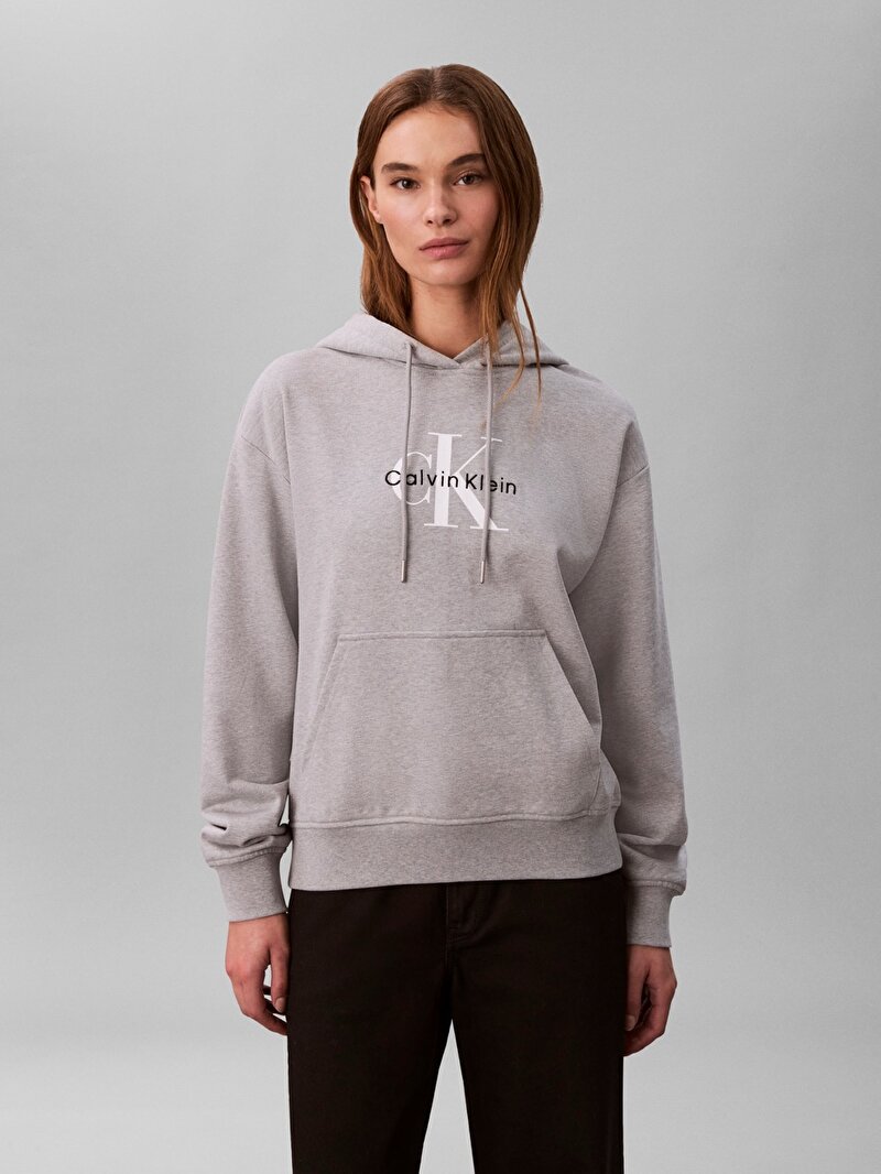 Calvin Klein Gri Renkli Kadın Monologo French Sweatshirt