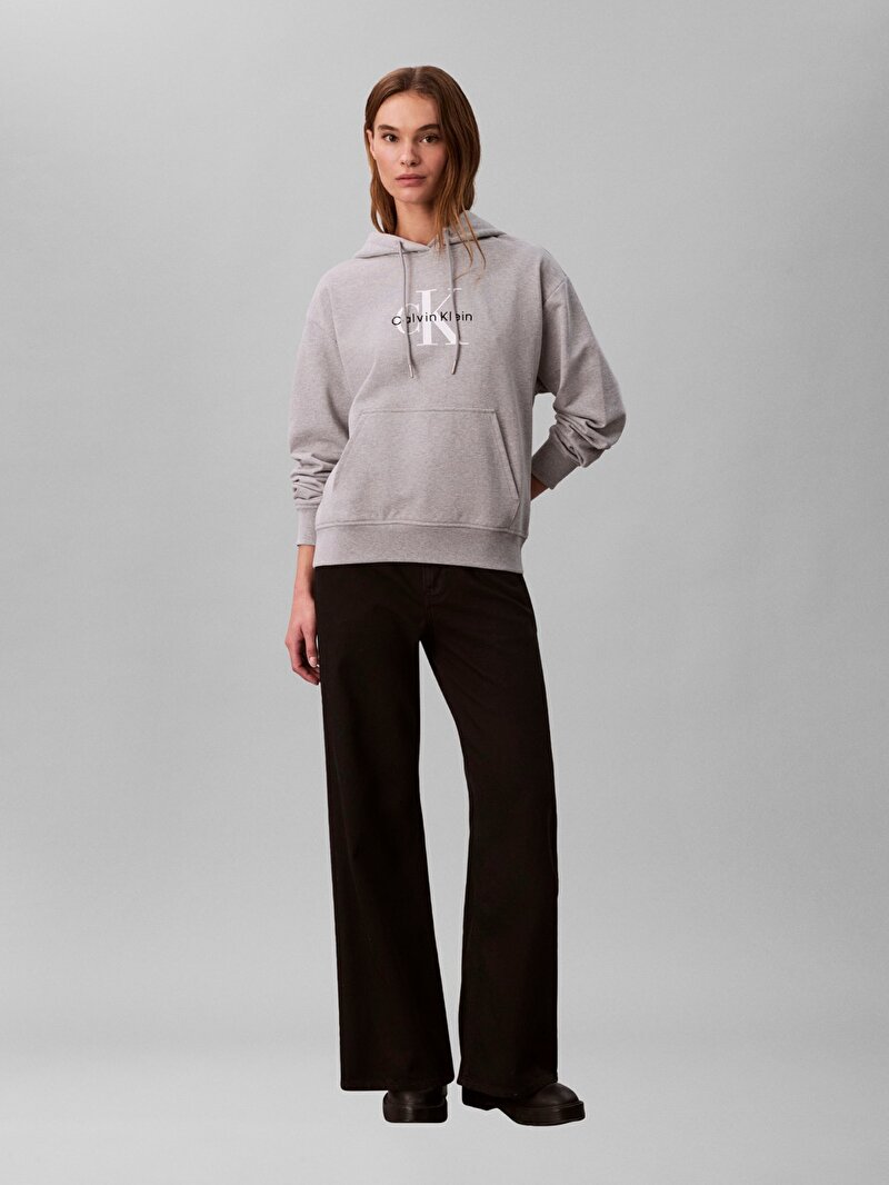 Calvin Klein Gri Renkli Kadın Monologo French Sweatshirt